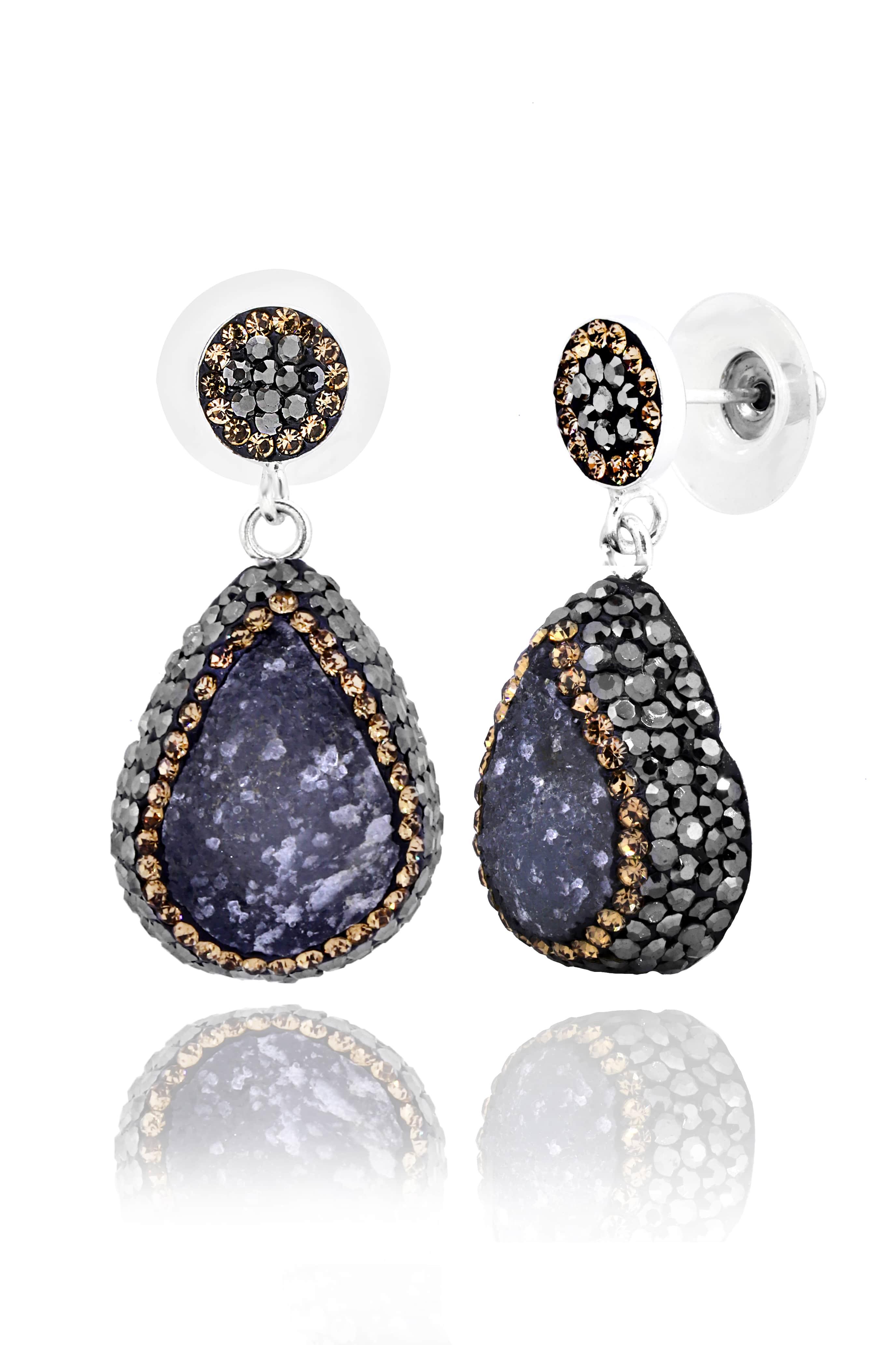 Akasya Serisi Damla Doğal Taşlı Durzy Doğal Taşlı Kadın Üçlü Set Ayarlanabilir Ölçü