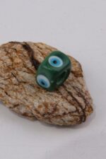 Yeşil Göz Nazar Boncuğu Gözü Kolye Ucu Cam El İşi Uç 1 Adet Delikli