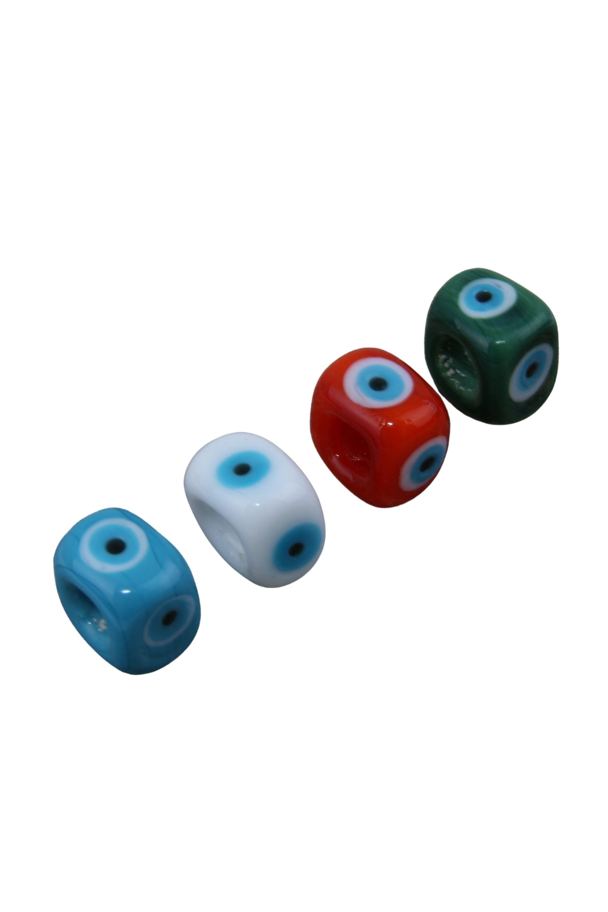 Yeşil Göz Nazar Boncuğu Gözü Kolye Ucu Cam El İşi Uç 1 Adet Delikli