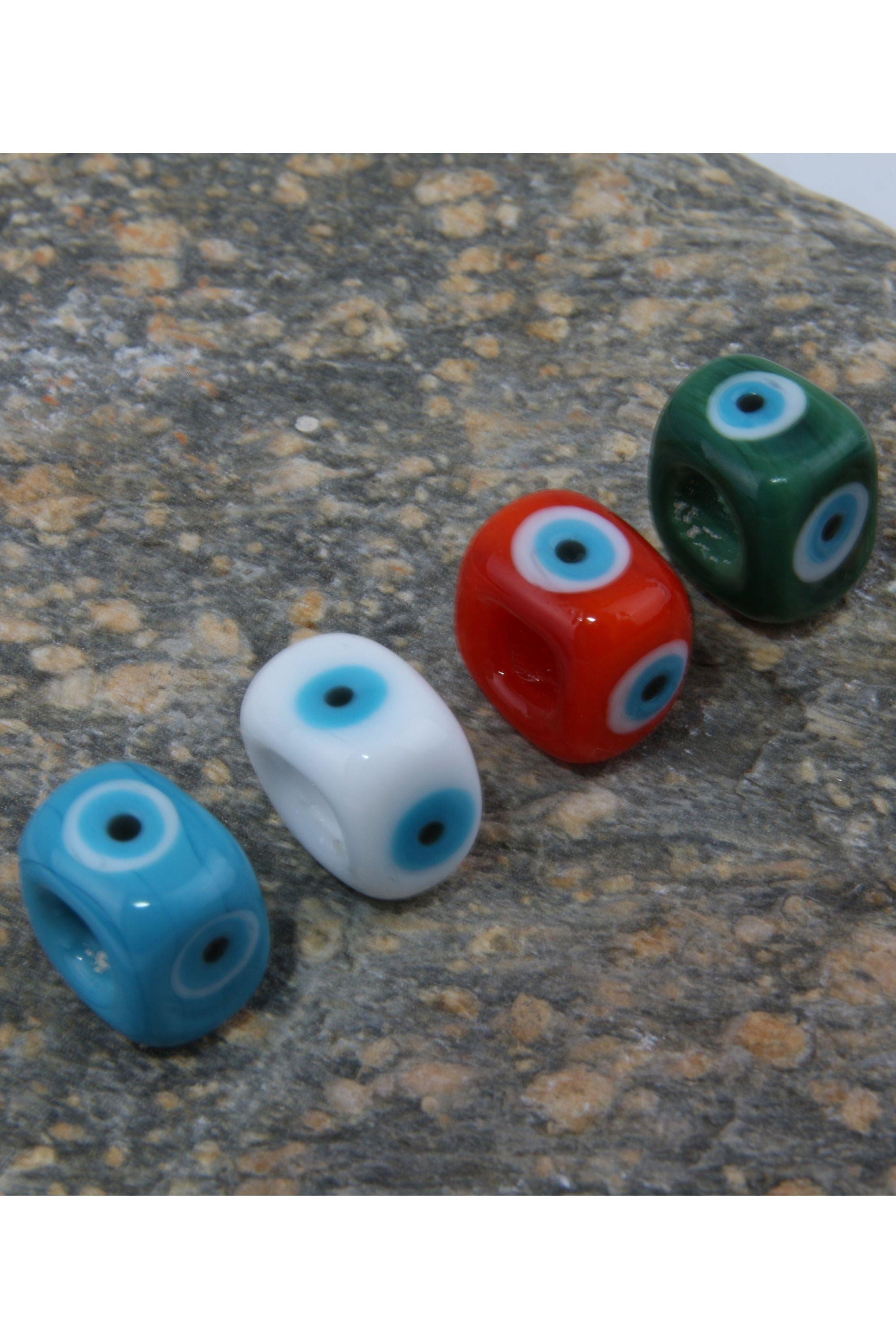 Yeşil Göz Nazar Boncuğu Gözü Kolye Ucu Cam El İşi Uç 1 Adet Delikli