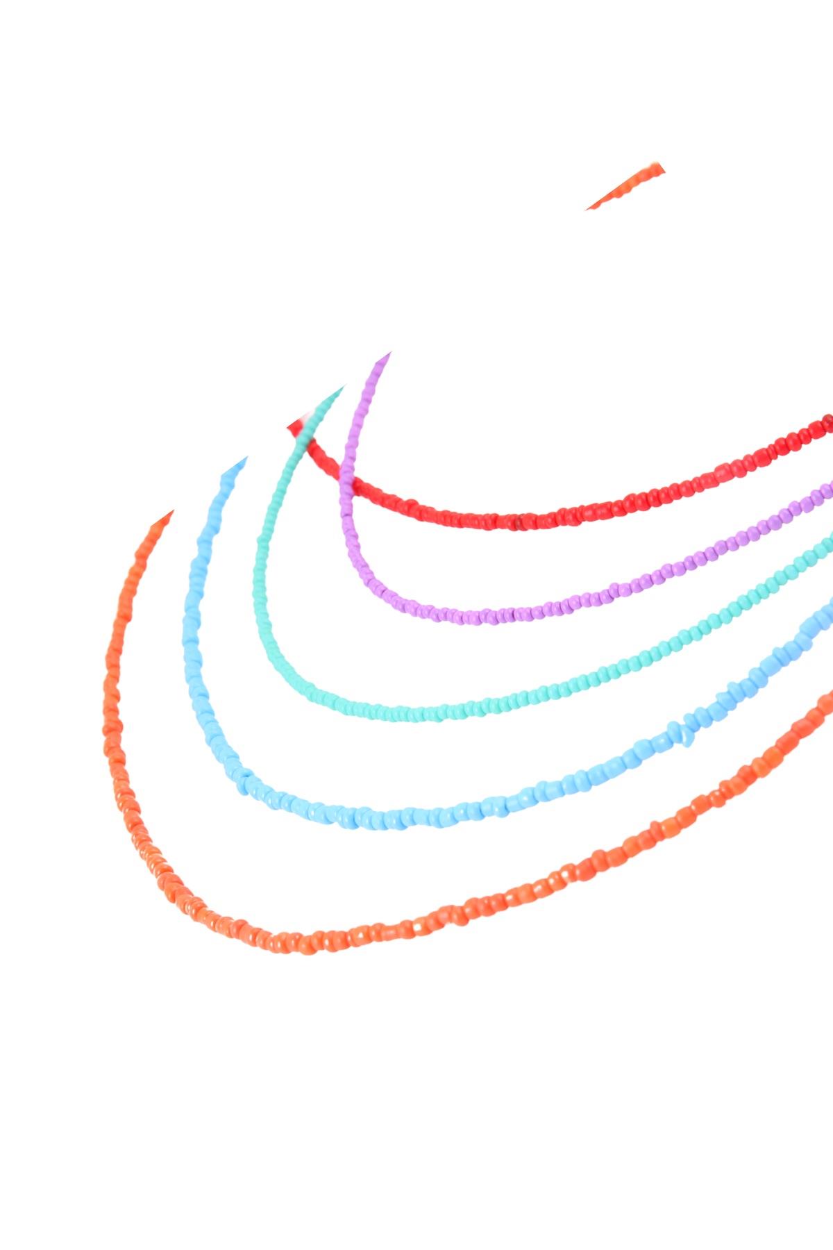 Renk Seçenekli Kum Boncuk Taşlı Renkli Kolye Uzatma Zincirli 40+5