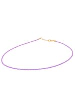 Renk Seçenekli Kum Boncuk Taşlı Renkli Kolye Uzatma Zincirli 40+5