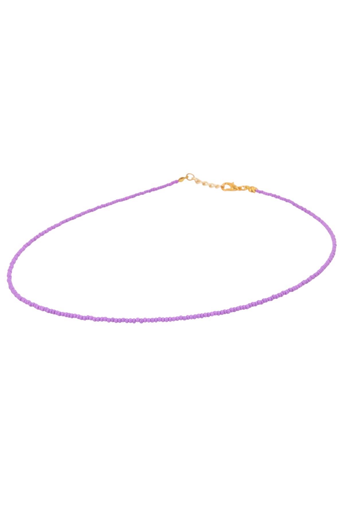 Renk Seçenekli Kum Boncuk Taşlı Renkli Kolye Uzatma Zincirli 40+5