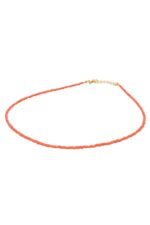 Renk Seçenekli Kum Boncuk Taşlı Renkli Kolye Uzatma Zincirli 40+5