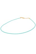 Renk Seçenekli Kum Boncuk Taşlı Renkli Kolye Uzatma Zincirli 40+5