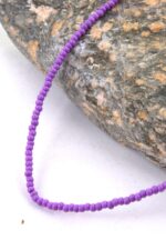 Renk Seçenekli Kum Boncuk Taşlı Renkli Kolye Uzatma Zincirli 40+5