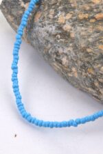 Renk Seçenekli Kum Boncuk Taşlı Renkli Kolye Uzatma Zincirli 40+5