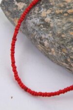 Renk Seçenekli Kum Boncuk Taşlı Renkli Kolye Uzatma Zincirli 40+5