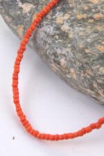 Renk Seçenekli Kum Boncuk Taşlı Renkli Kolye Uzatma Zincirli 40+5