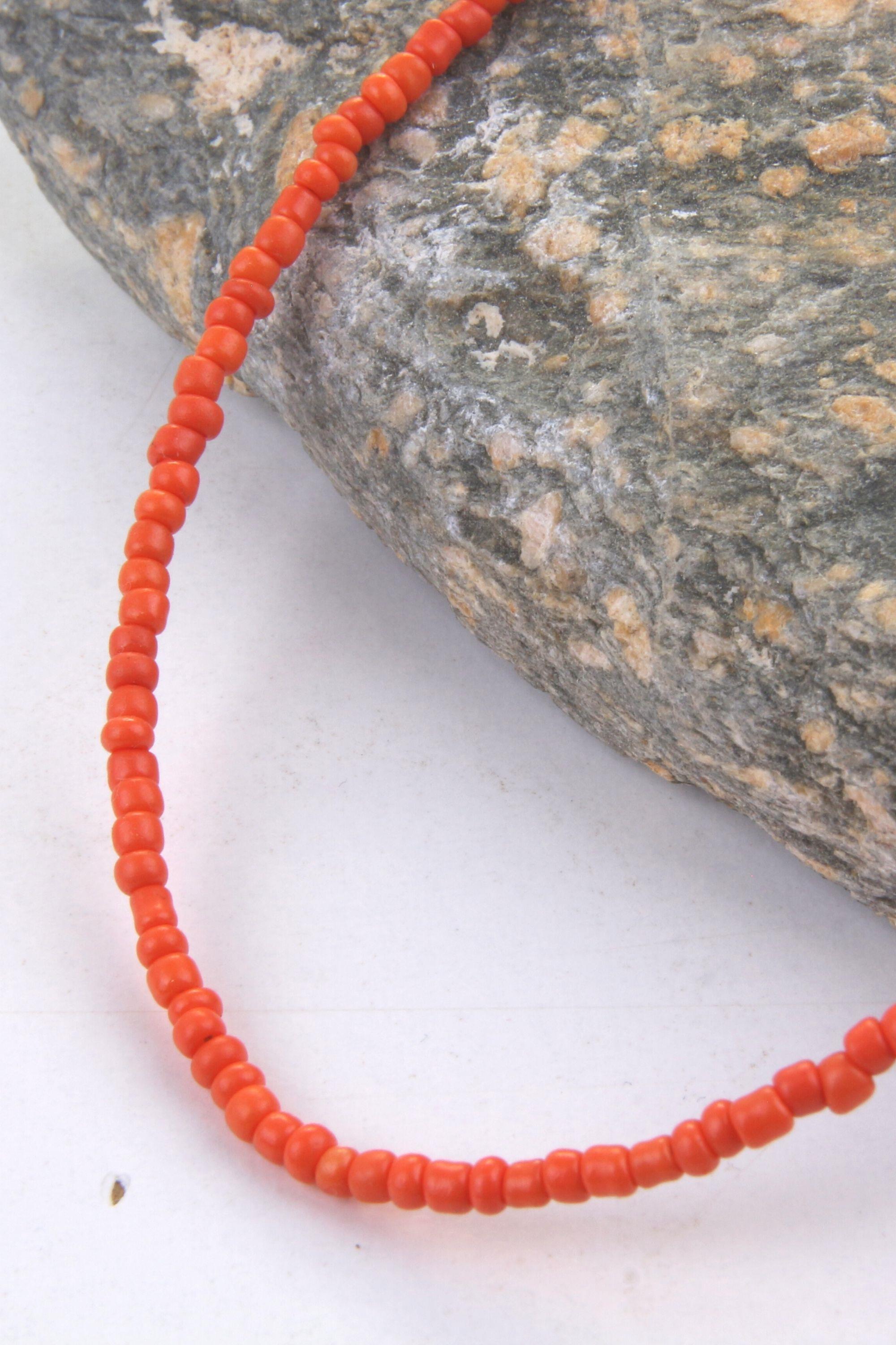 Renk Seçenekli Kum Boncuk Taşlı Renkli Kolye Uzatma Zincirli 40+5