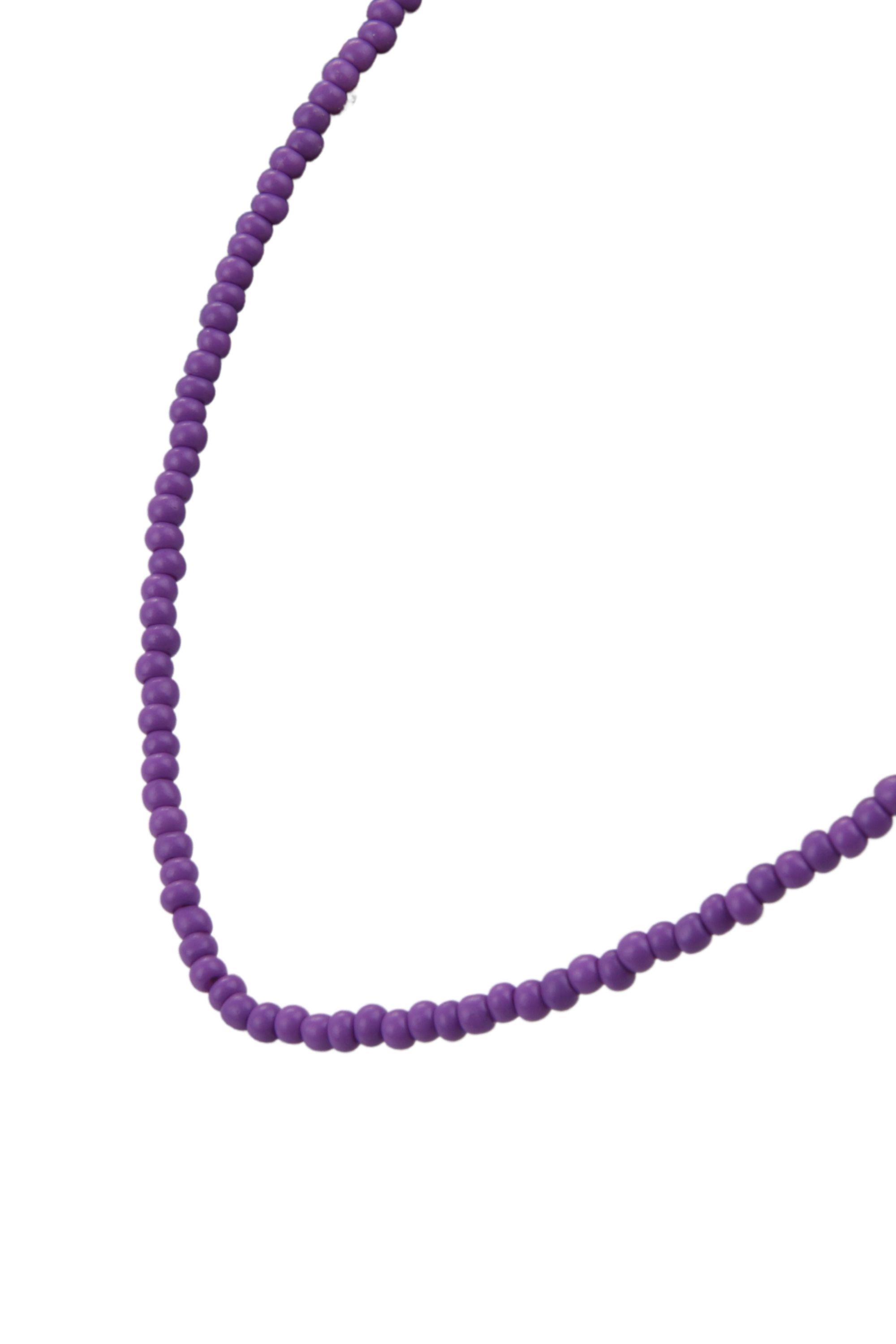 Renk Seçenekli Kum Boncuk Taşlı Renkli Kolye Uzatma Zincirli 40+5