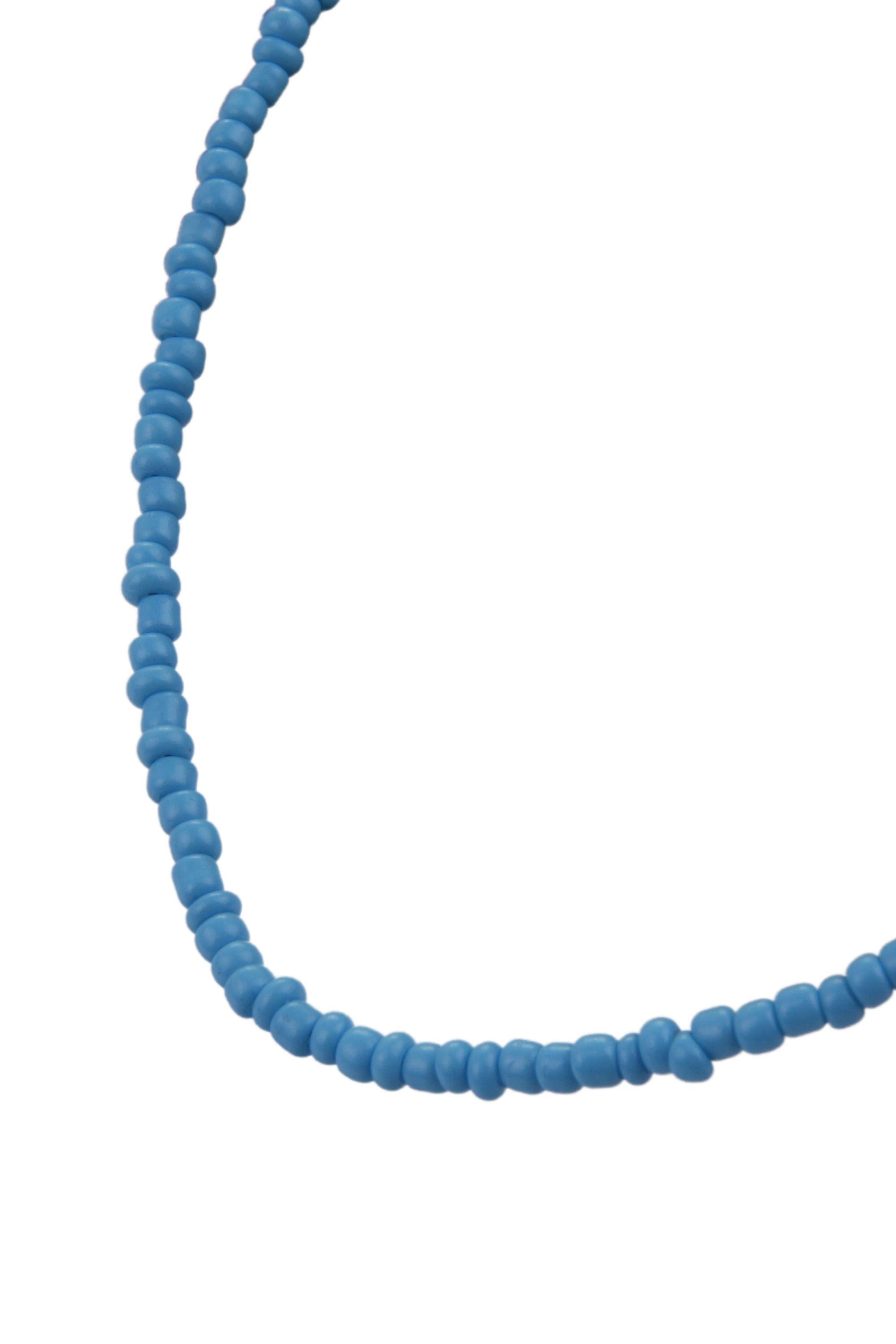 Renk Seçenekli Kum Boncuk Taşlı Renkli Kolye Uzatma Zincirli 40+5