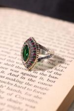 Midyat Serisi Yeşil Renkli Yeşim Taşlı Otantik Gümüş Üçlü Kadın Seti