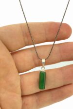 Doğal Zümrüt Taşlı Bayan Kolye