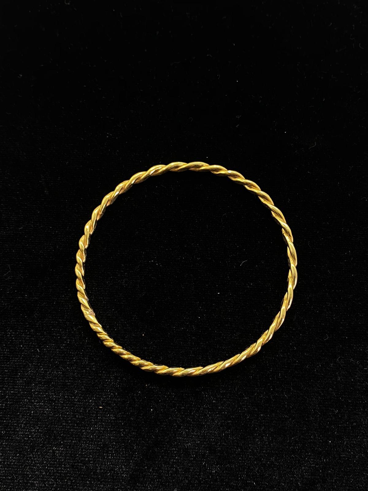 22 Ayar Altın Kaplama 925 Ayar Gümüş Burma Bilezik