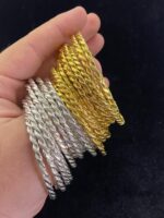 22 Ayar Altın Kaplama 925 Ayar Gümüş Burma Bilezik