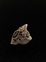 Safir Taşlı Dizi Yüzüğü Telkari Gümüş Motifli Bayan Yüzük