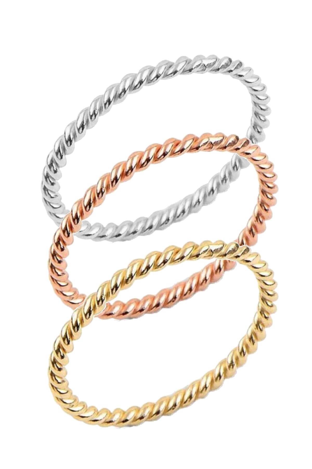 22 Ayar Altın Kaplama 925 Ayar Gümüş Burma Bilezik