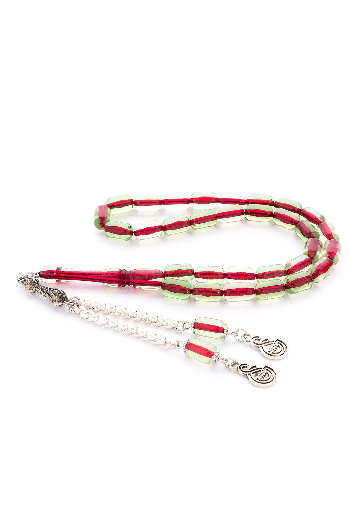 Kapsül Kesim Şeffaf İp Yolları Eskitme Akrilik Döküm Tesbih Metal Püsküllü Kehribar Benzetme