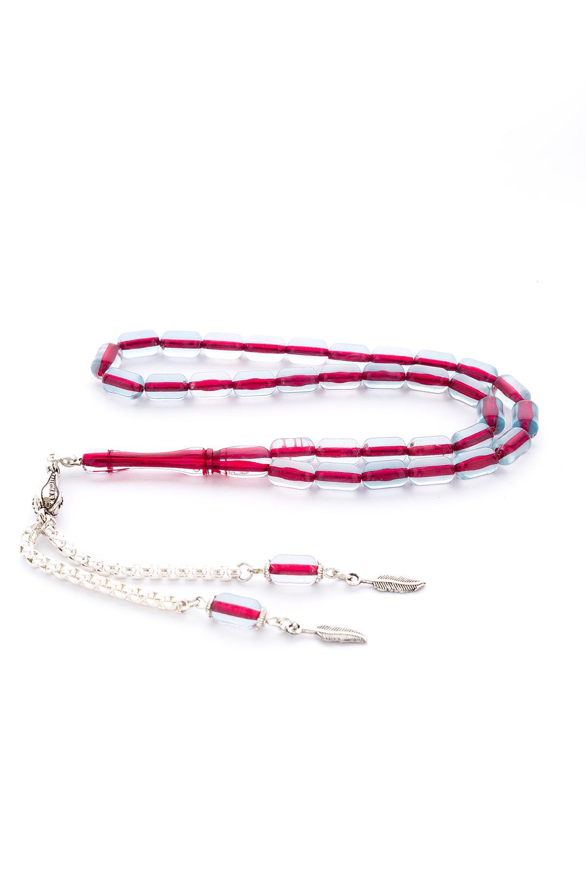 Kapsül Kesim Şeffaf İp Yolları Eskitme Akrilik Döküm Tesbih Metal Püsküllü Kehribar Benzetme