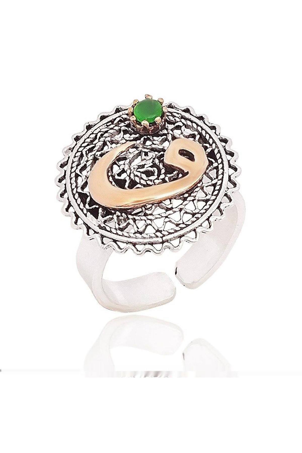 Midyat Gümüş Telkari Vav Yazılı Bayan Yüzük