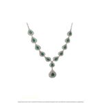 Miras Serisi Kök Zümrüt Taşlı Telkari Gümüş Gerdanlık