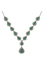 Miras Serisi Yeşim Taşlı Gümüş Telkari Gerdanlık Kolye