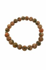 Turmalin Renkli 8 Mm Doğal Taşlı Esnek İpli Kadın Erkek Bileklik Modeli