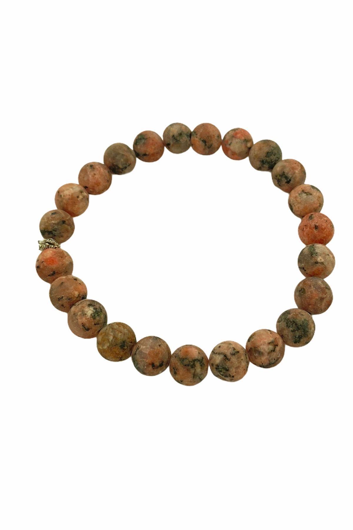 Turmalin Renkli 8 Mm Doğal Taşlı Esnek İpli Kadın Erkek Bileklik Modeli