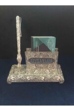 Kartlık Kartvizitlik Makam Masaüstü İsimli Telkari Gümüş Hediyelik Kalemlik