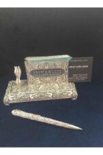 Kartlık Kartvizitlik Makam Masaüstü İsimli Telkari Gümüş Hediyelik Kalemlik