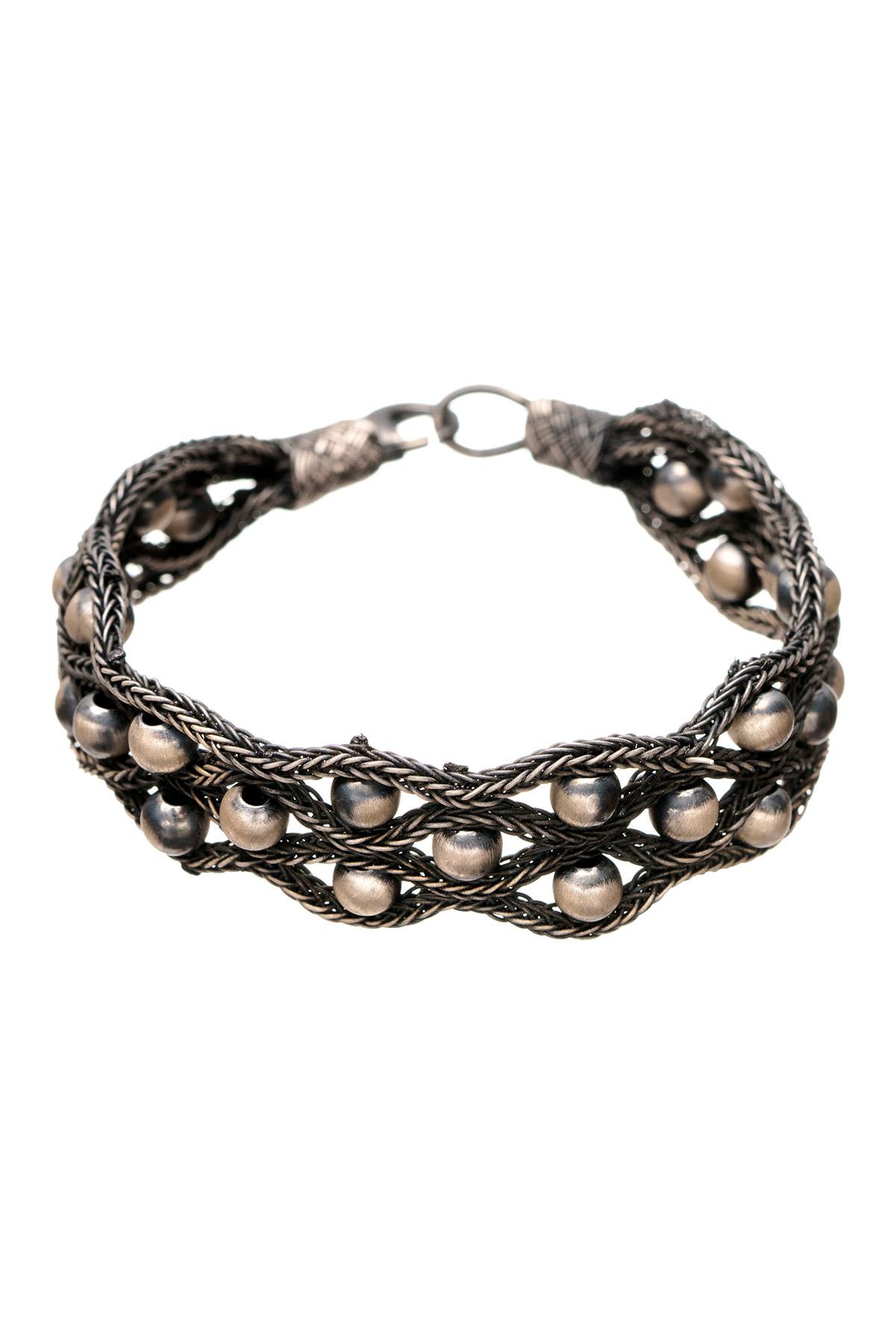 Trabzon Hasırı El işi Örme Kazaziye Gümüş Kadın Bileklik