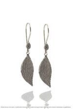 Yaprak Motifli El İşi Gümüş Telkari Üçlü Set Takı Midyat