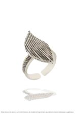 Yaprak Motifli El İşi Gümüş Telkari Üçlü Set Takı Midyat