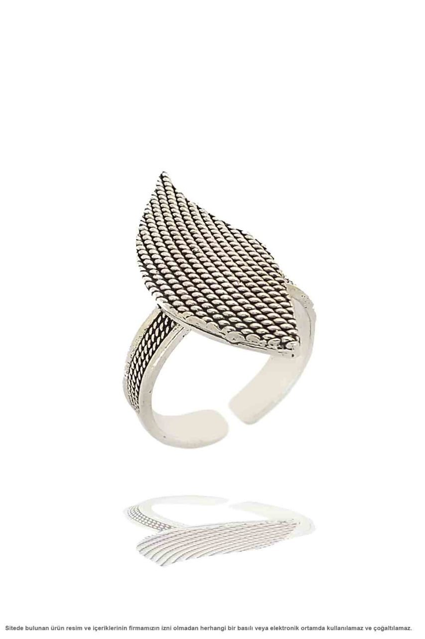 Yaprak Motifli El İşi Gümüş Telkari Üçlü Set Takı Midyat