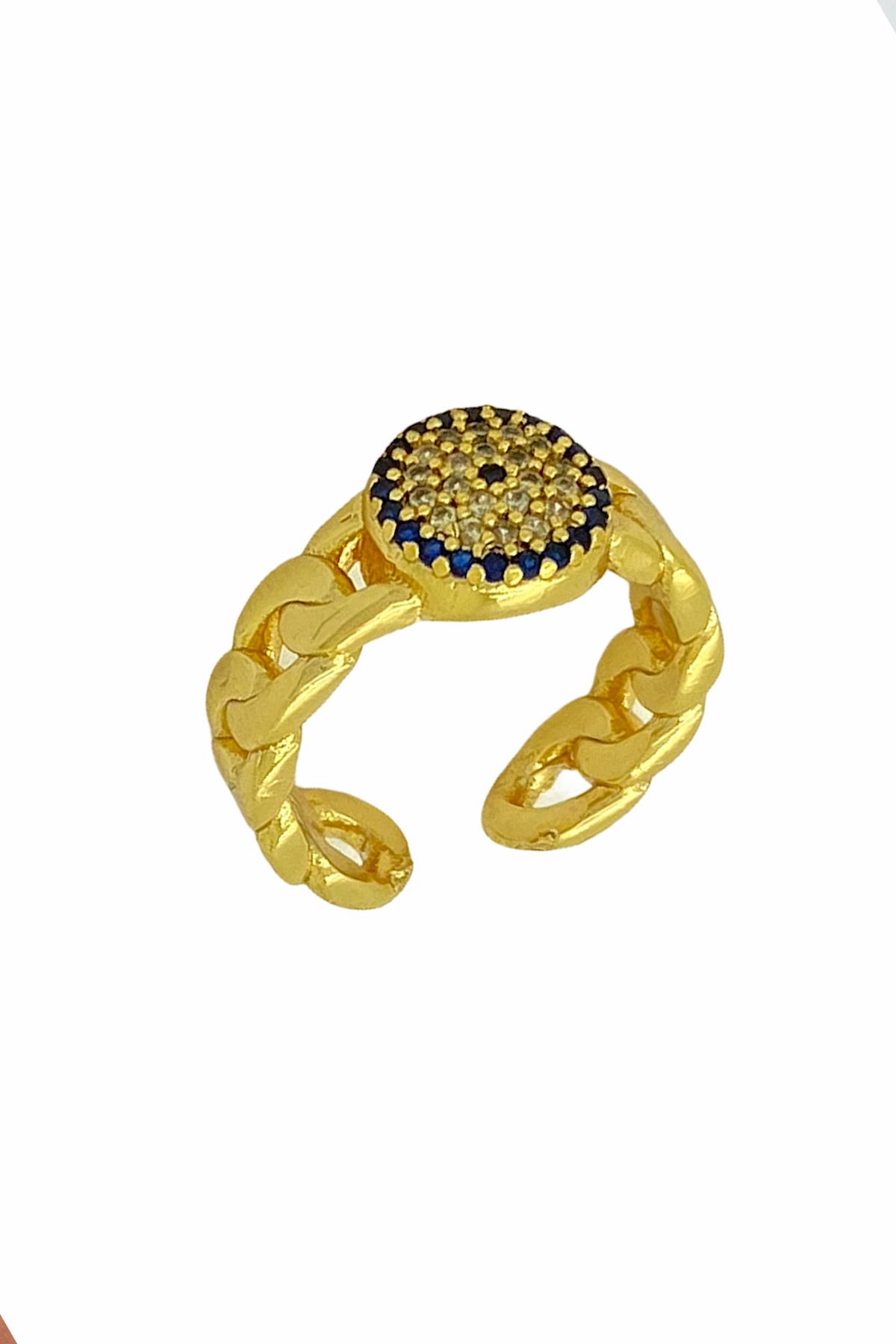 Zirkon Taşlı Ayarlanabilir Ölçülü Gold Kaplama Rose Gümüş Kaplama Seçenekli Kadın Yüzük Modelleri 1 Adet