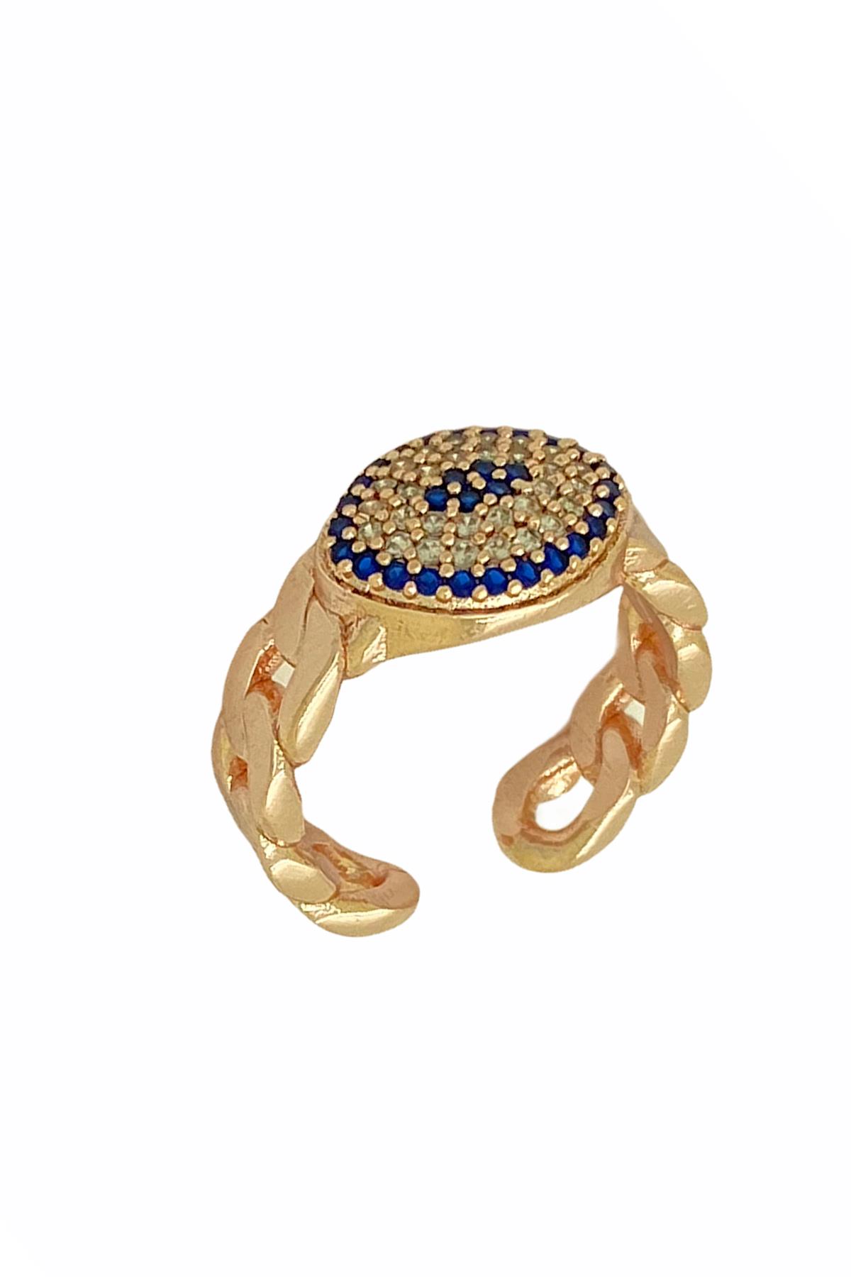 Zirkon Taşlı Ayarlanabilir Ölçülü Gold Kaplama Rose Gümüş Kaplama Seçenekli Kadın Yüzük Modelleri 1 Adet