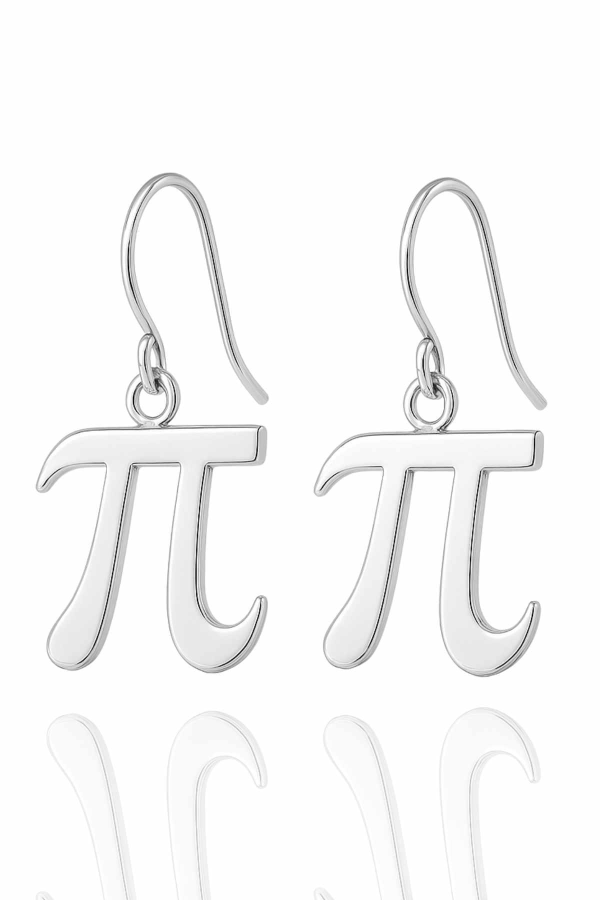 Matematik Severlere Özel Pi Sayısı Sembolü Gümüş Küpe
