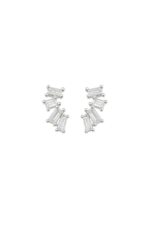 925 Ayar Gümüş Salyangoz Baget Zirkon Taşlı Minimal Kıkırdak Küpe Piercing