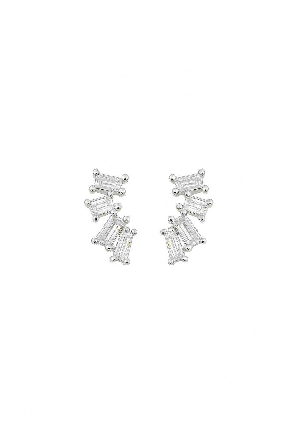 925 Ayar Gümüş Salyangoz Baget Zirkon Taşlı Minimal Kıkırdak Küpe Piercing
