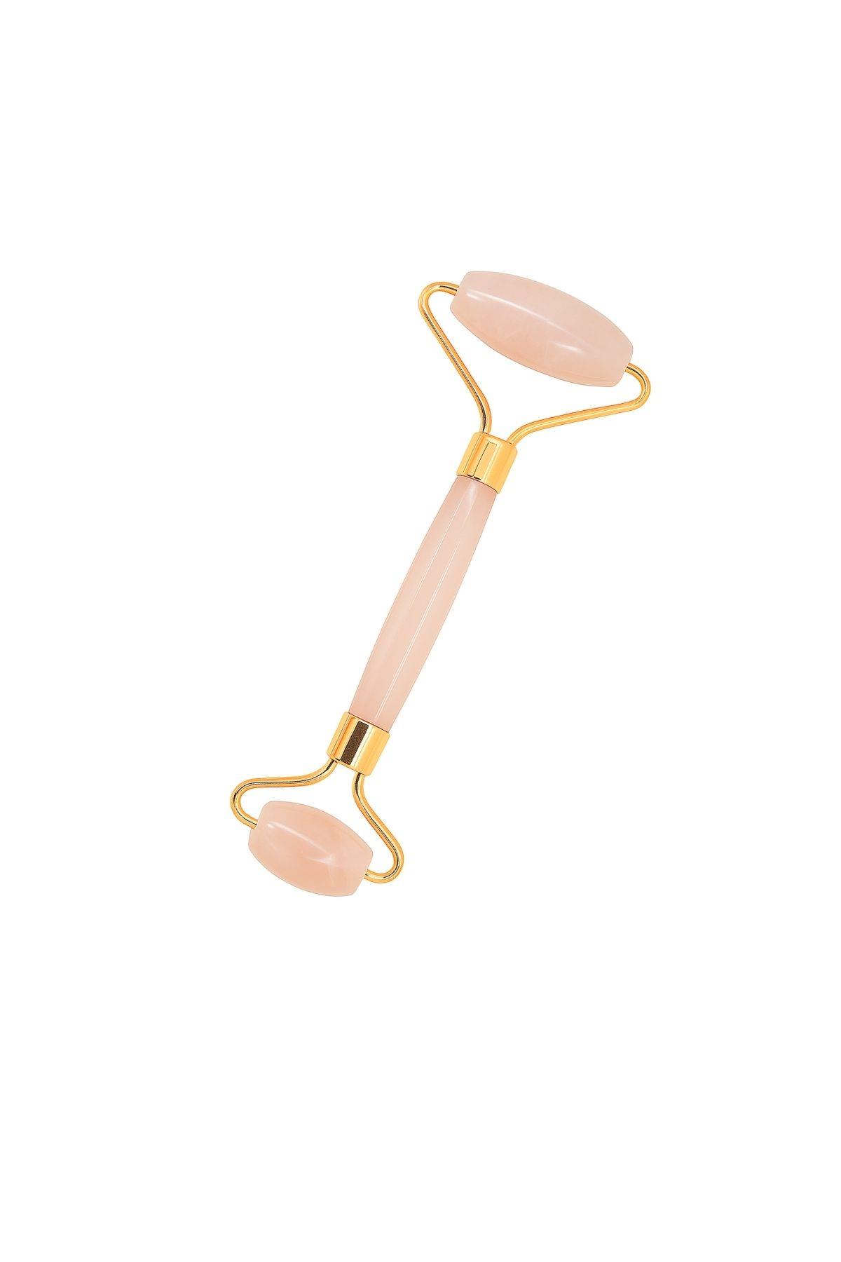 Doğal Taşlı Pembe Kuvars Taşlı Jade Roller  Rulo Masaj Aleti