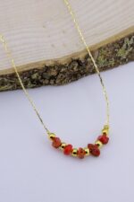 Kırık Taşlar Serisi Doğaltaşlı Mix Kadın Genç Kız Kolyesi Modeli