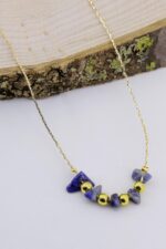 Kırık Taşlar Serisi Doğaltaşlı Mix Kadın Genç Kız Kolyesi Modeli