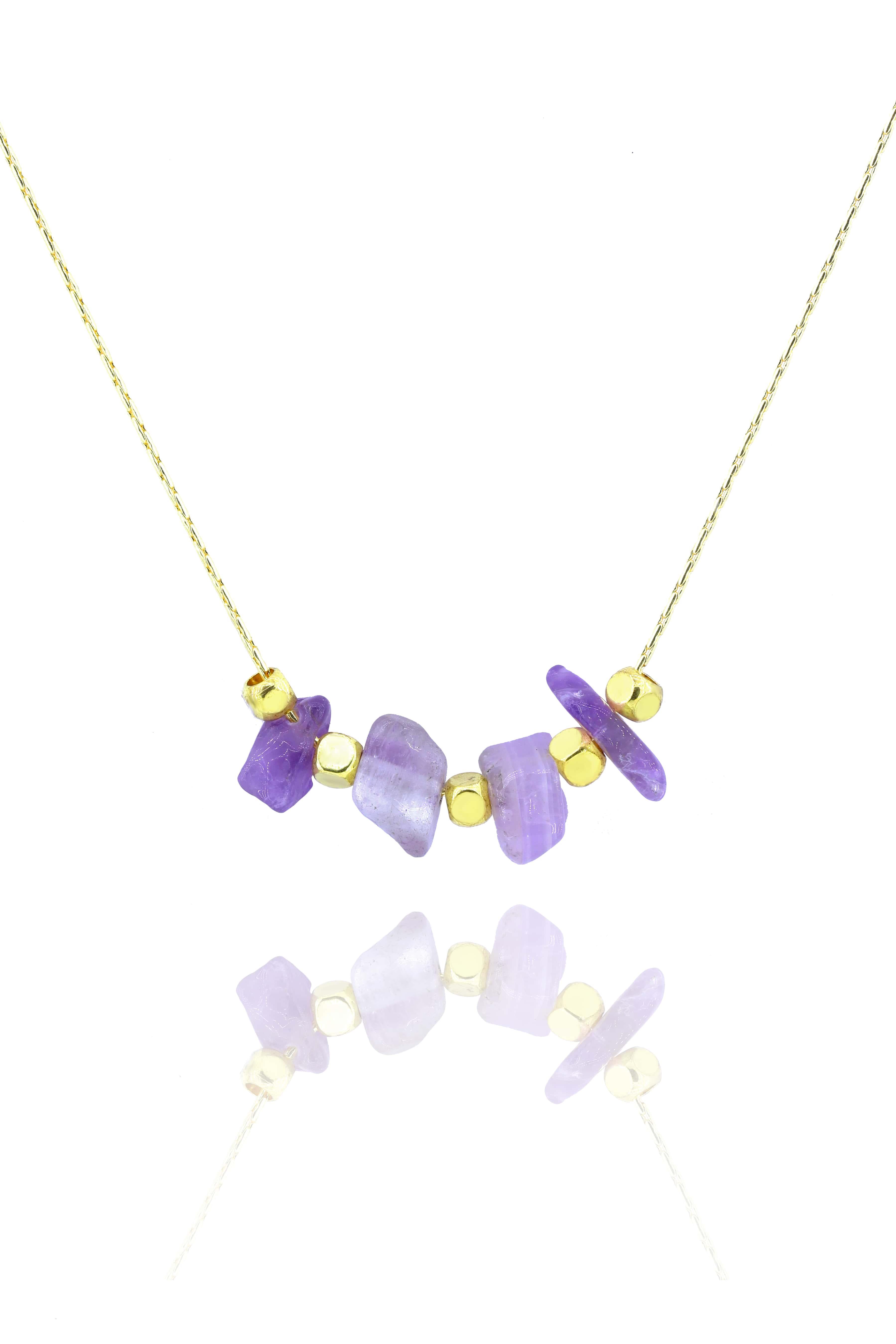 Kırık Taşlar Serisi Doğaltaşlı Mix Kadın Genç Kız Kolyesi Modeli