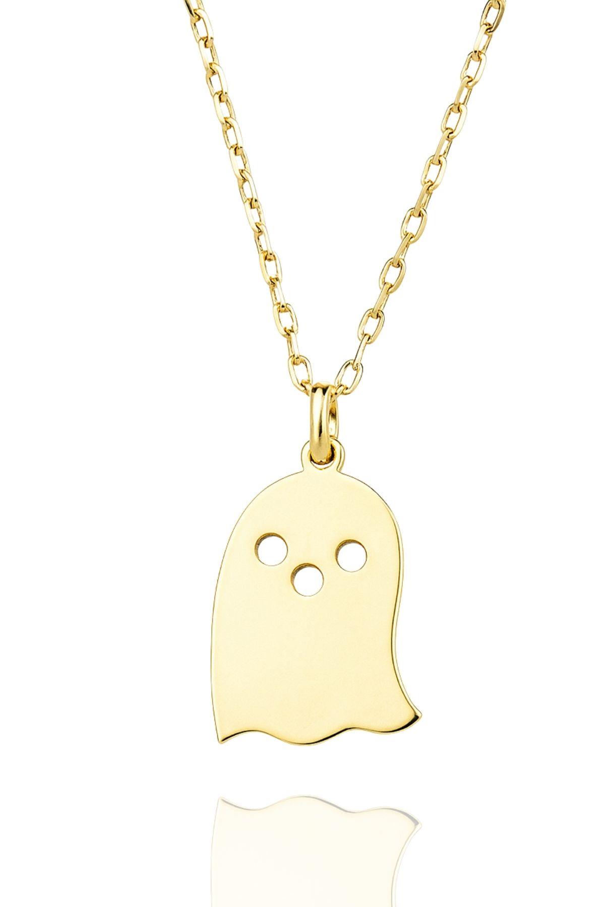 Yeni Yıl Halloween Hayalet 925 Ayar Gümüş Kolye
