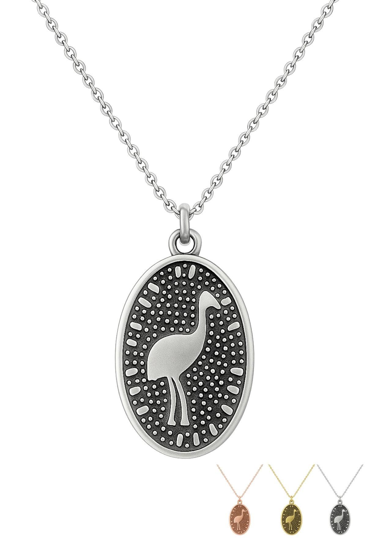 Göbeklitepe Koleksiyonu Turna Kuşu 925 Ayar Gümüş Kolye