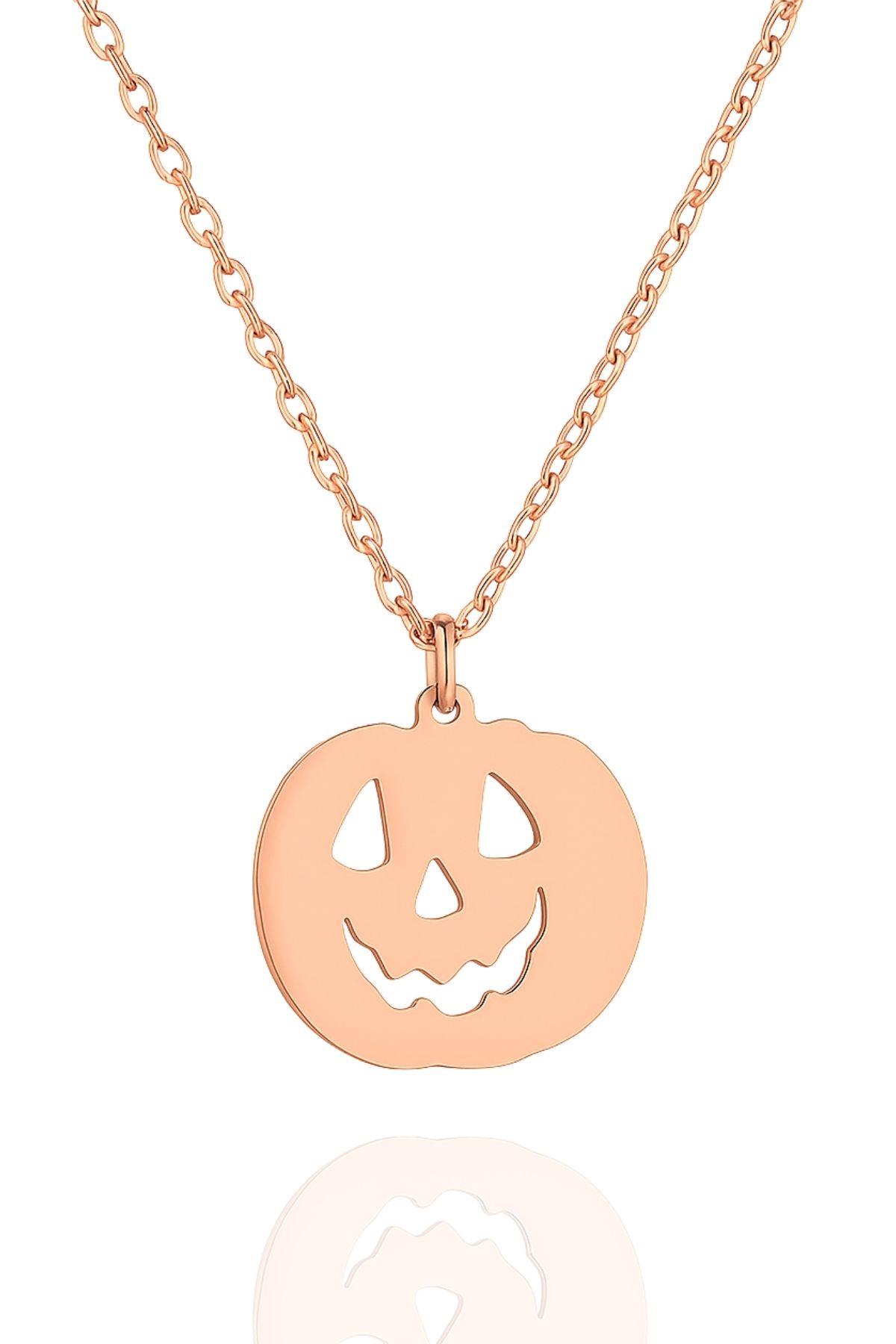 Yeni Yıl Halloween Bal Kabağı 925 Ayar Gümüş Kolye