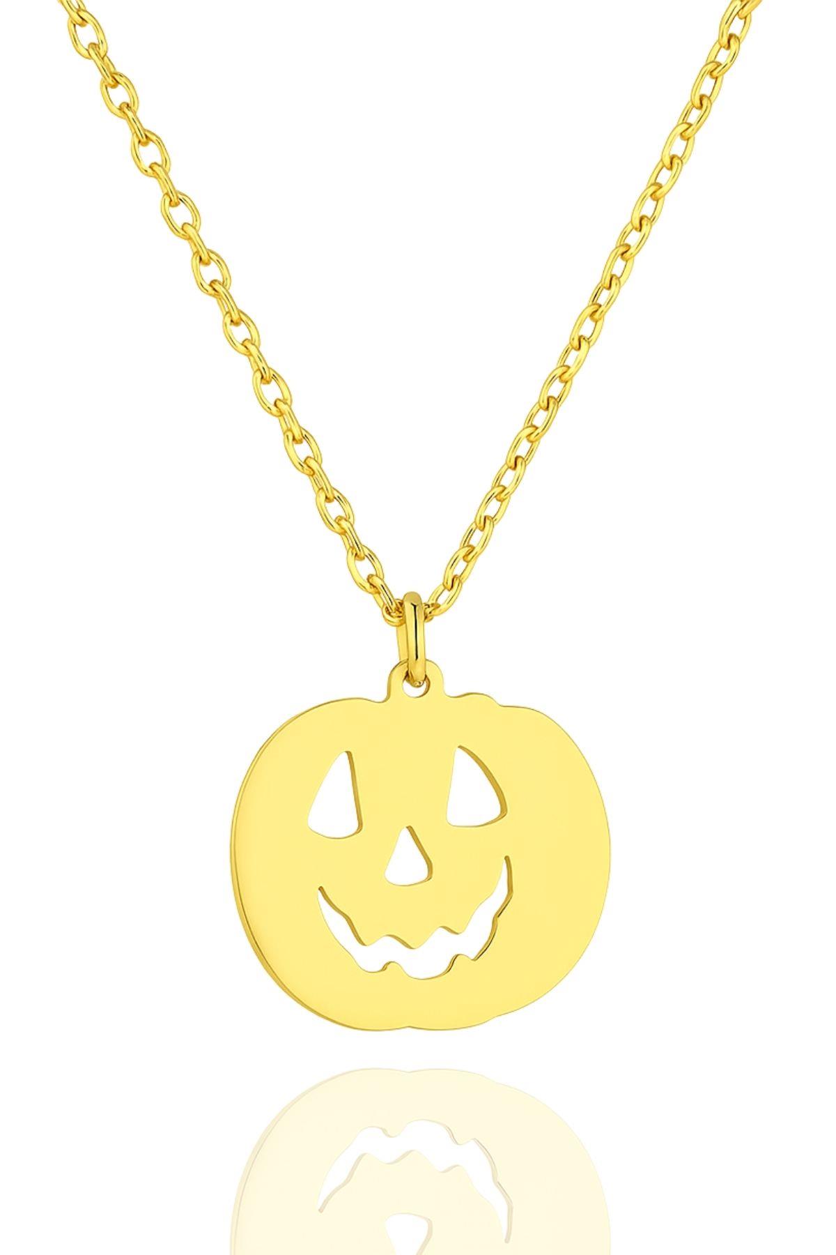 Yeni Yıl Halloween Bal Kabağı 925 Ayar Gümüş Kolye