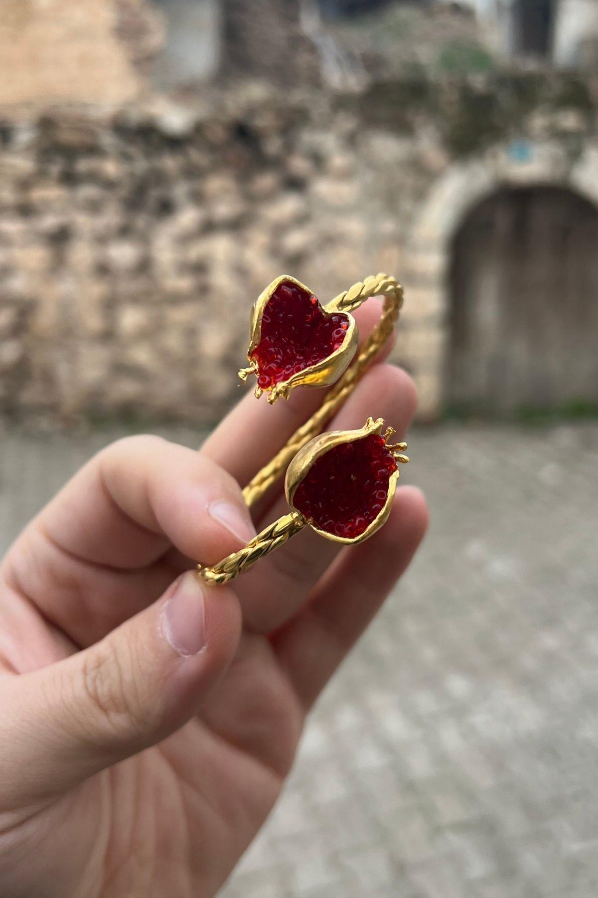 Bereket Serisi Kırmızı Kadın Nar Otantik Bileklik Bilezik