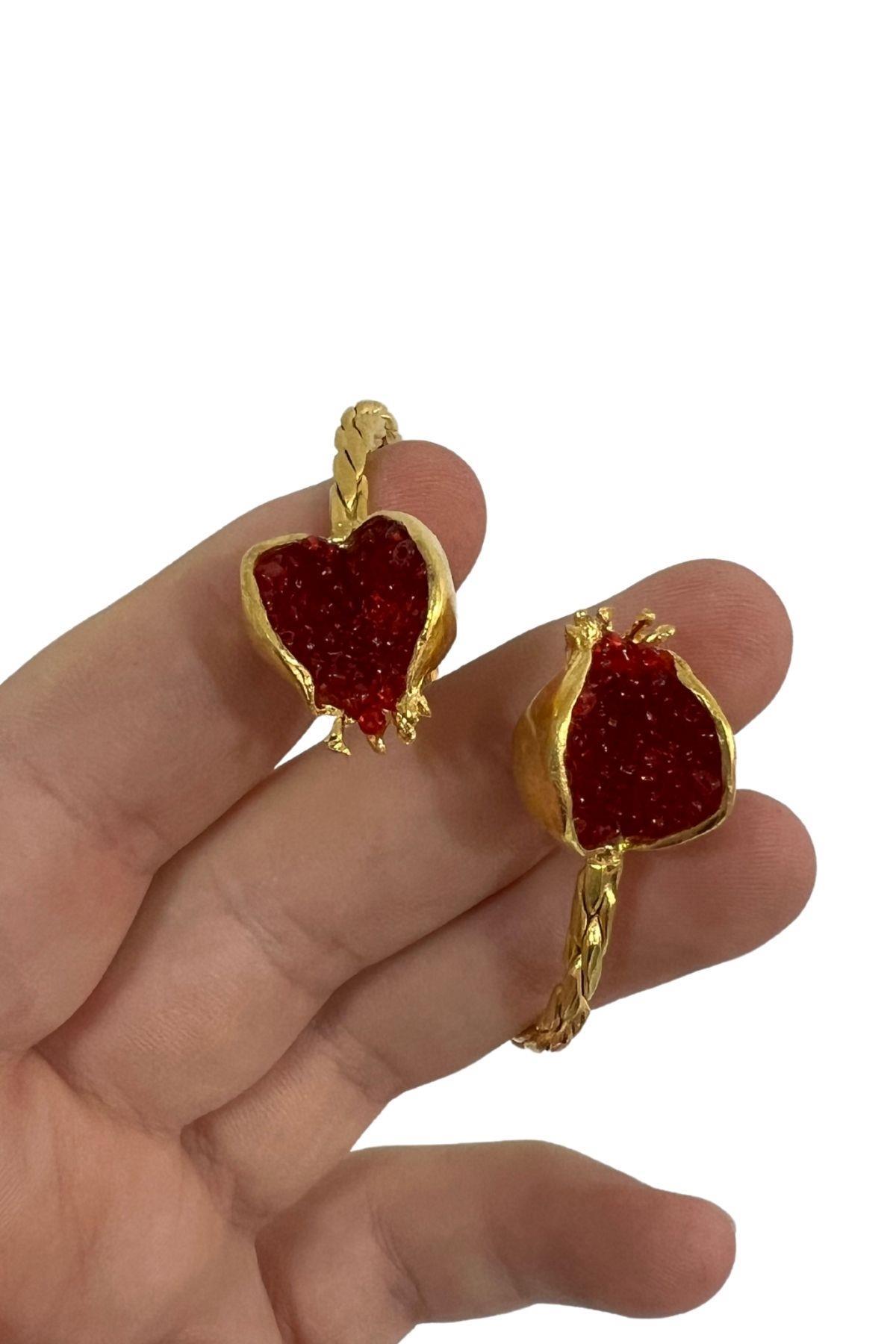 Bereket Serisi Kırmızı Kadın Nar Otantik Bileklik Bilezik